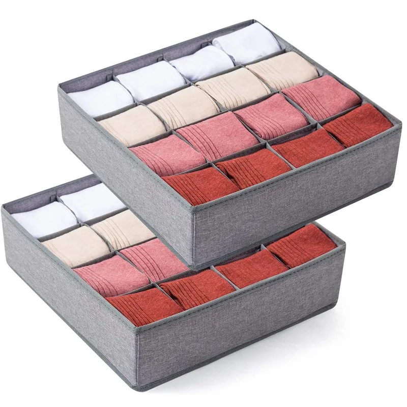 

16 Grids Sock Storage Organizer Boxs Foldable Cabinet Drawer Organizers Clothes Closets Underwear Underpants Bra Storage Box