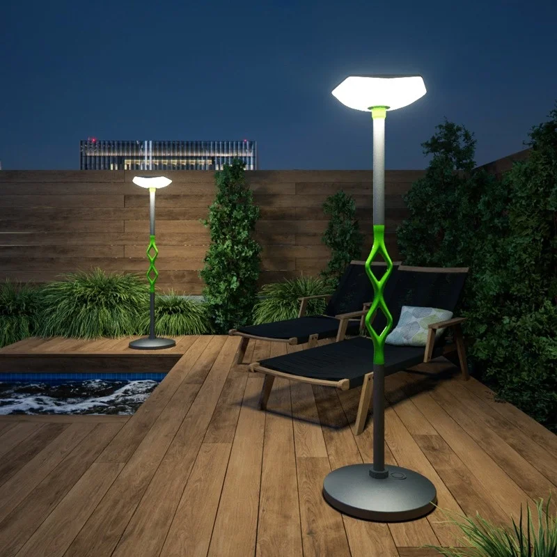 

Solar Powered Outdoor Courtyard Light Waterproof Outdoor Barbecue Garden Grassland High Pole Light Terrace Movable Floor Lamp