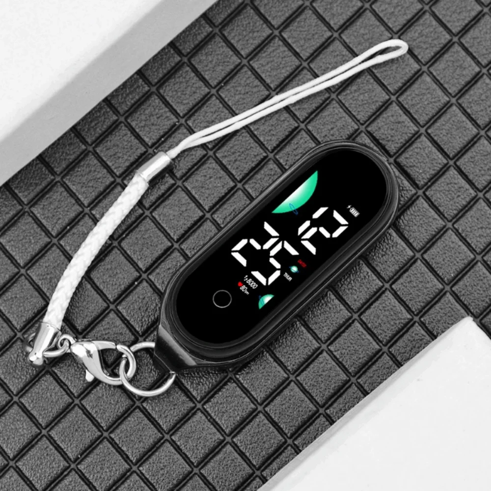 Silent Electronic Hanging Watch Waterproof Luminous School Clock Small Touch Screen Pendant Keychain Watch Students