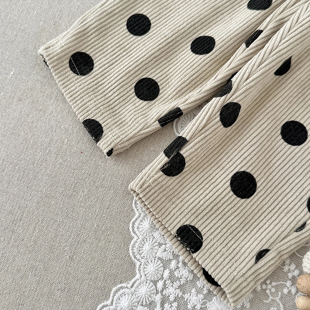 MILANCEL Babyhosen 6M-3T Baby Jungenhosen Niedliche Schleifen-Punkte Kleinkind Freizeithosen Herbst Cordhosen für Babymädchen – Detail 7