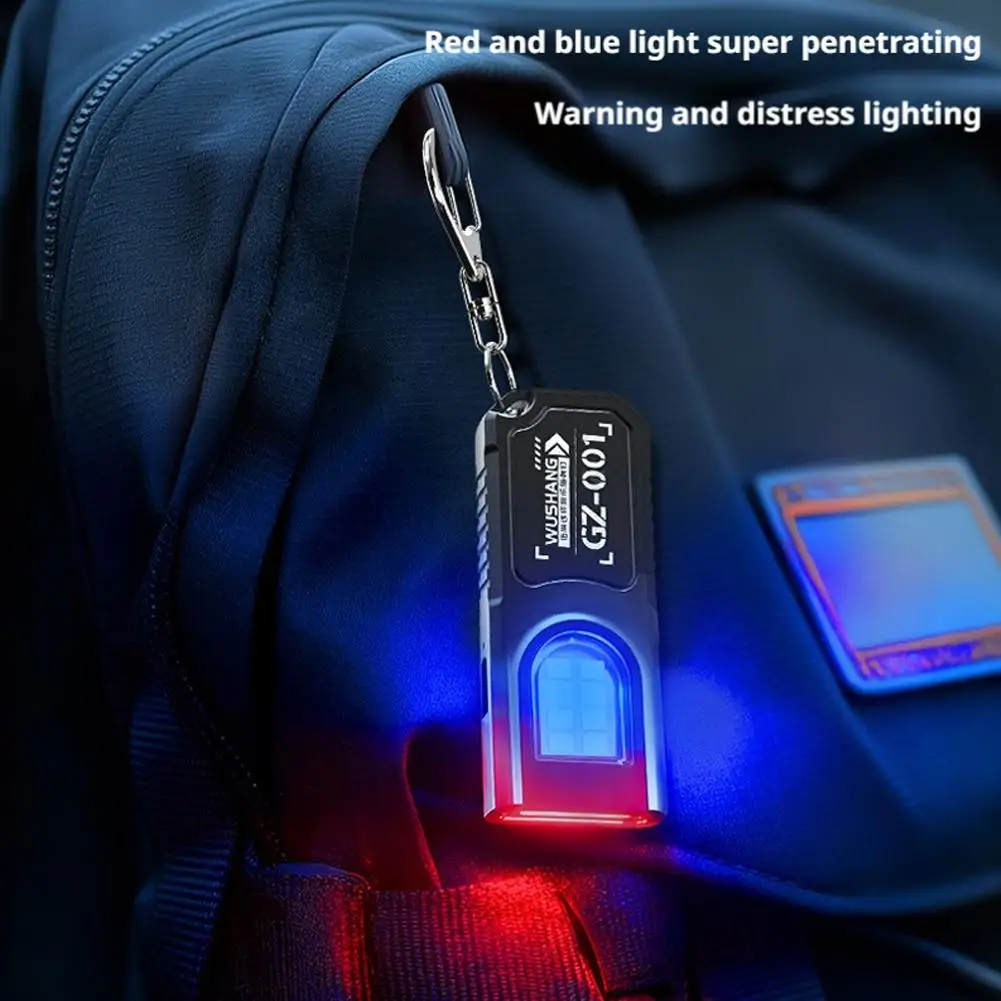 

Портативный брелок-фонарик USB перезаряжаемый светодиодный фонарик с зажимом Предупреждающие мигающие огни Открытый COB Рабочий свет Лампа