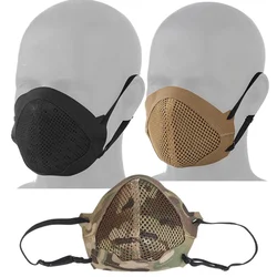 Shooting Mask Foldable Silicone Airsoft Mask Breathable Half Face Mesh Mask for Shooting Riding Climbing Paintball Hunting