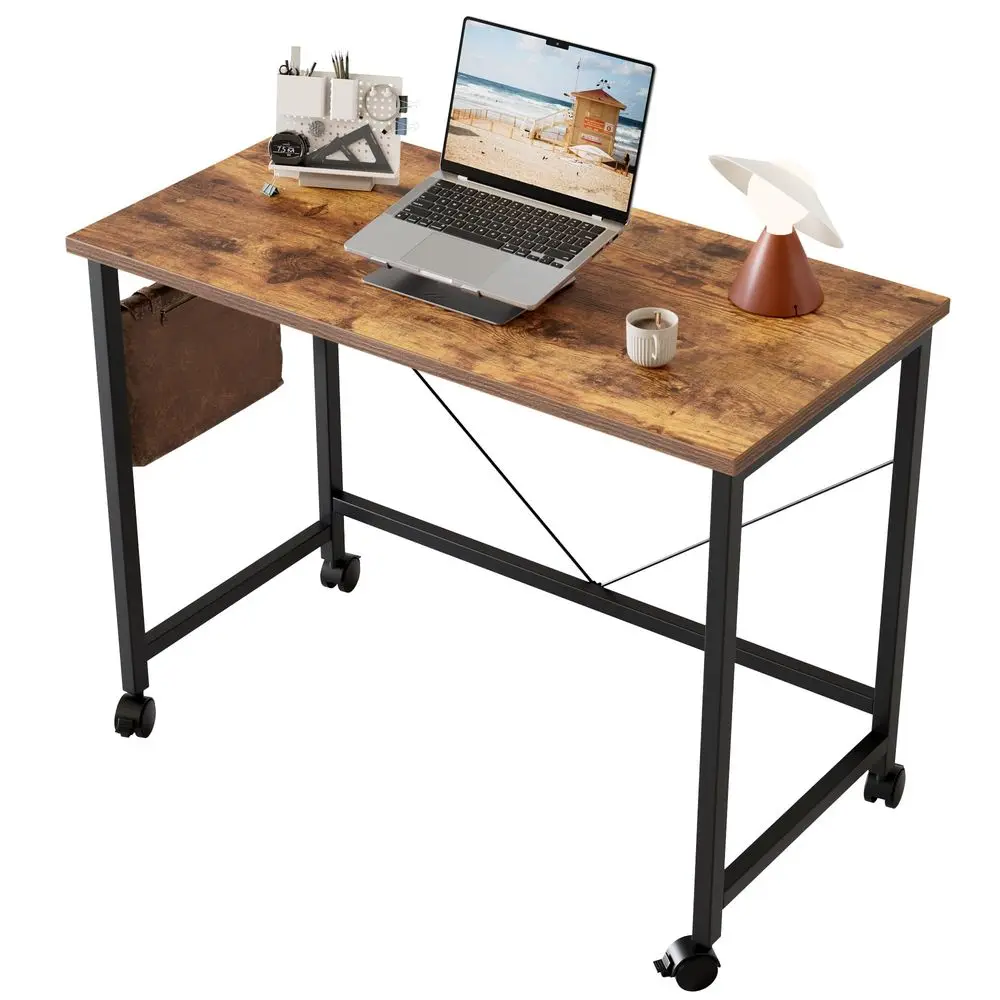 

40 inch Rolling Computer Desk with Wheels, Gaming Desk for Small Spaces, Modern Simple Style Table for Home Office, Study Writi