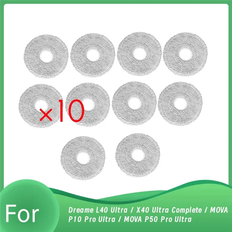 AEE2-10 PCS Cleaning Rag For Dreame L40 Ultra / X40 Ultra Complete / MOVA P10 Pro Ultra / MOVA P50 Pro Ultra Robot Vacuum