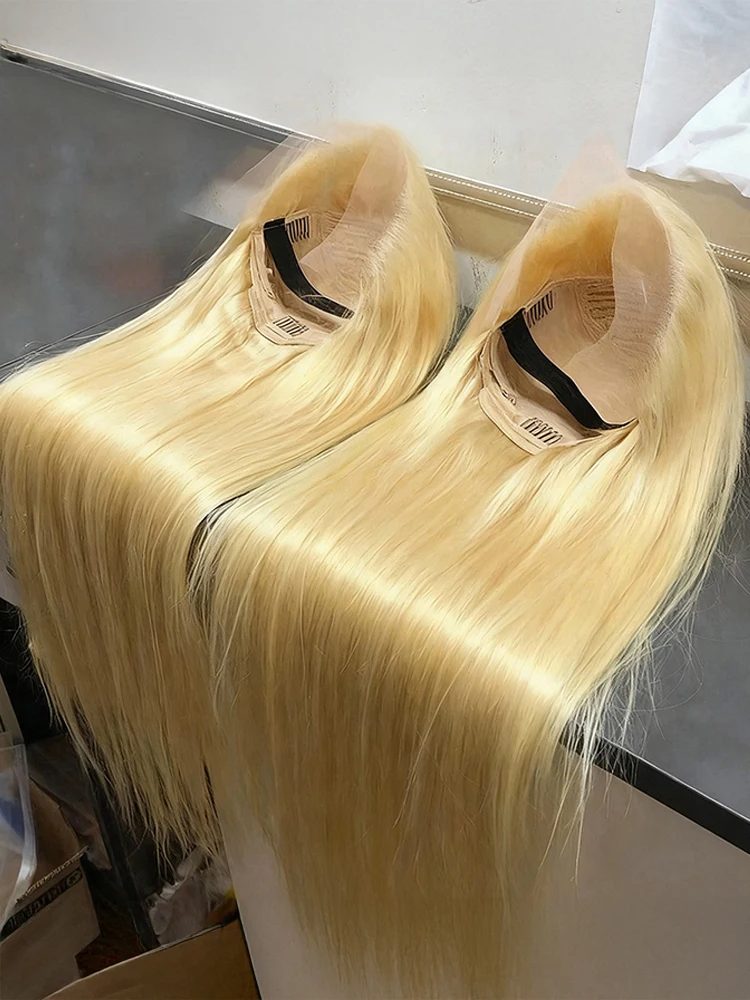 

40-дюймовые светлые прямые человеческие волосы Парики 250% Бразильский 613 Hd Парик фронтальной части шнурка 13x6 Прозрачный цветной парик фронта шнурка для женщин