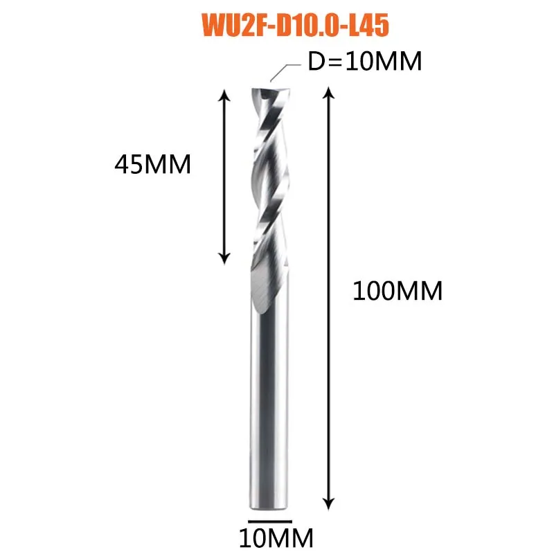 Dreanique 1 st WU2F UP cut Vhm Frees 3.175 4 6 8mm 2 Fluit Spiraal Router Bit Carbide frees Hout MDF