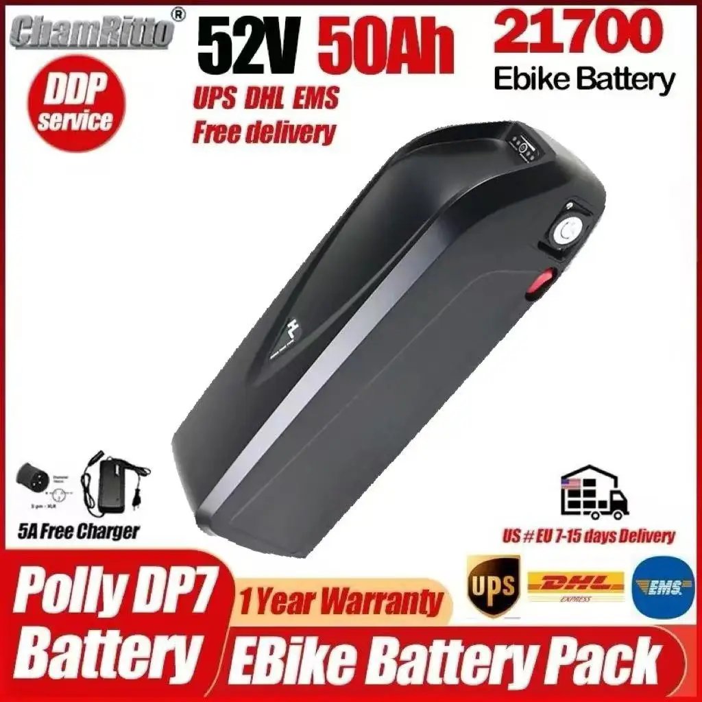 

52v Electric ebike battery 21700 bafang 2000w electric bicycle cham rider Hailong Battery 52v 20ah 30ah 40ah 50ah1000w batteries