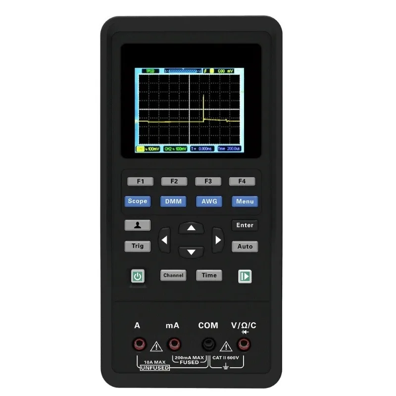 2d82auto Digital Car Oscilloscope 4 in 1 + Multimeter 80mhz Signal Source Diagnostic 250msa/s Portable