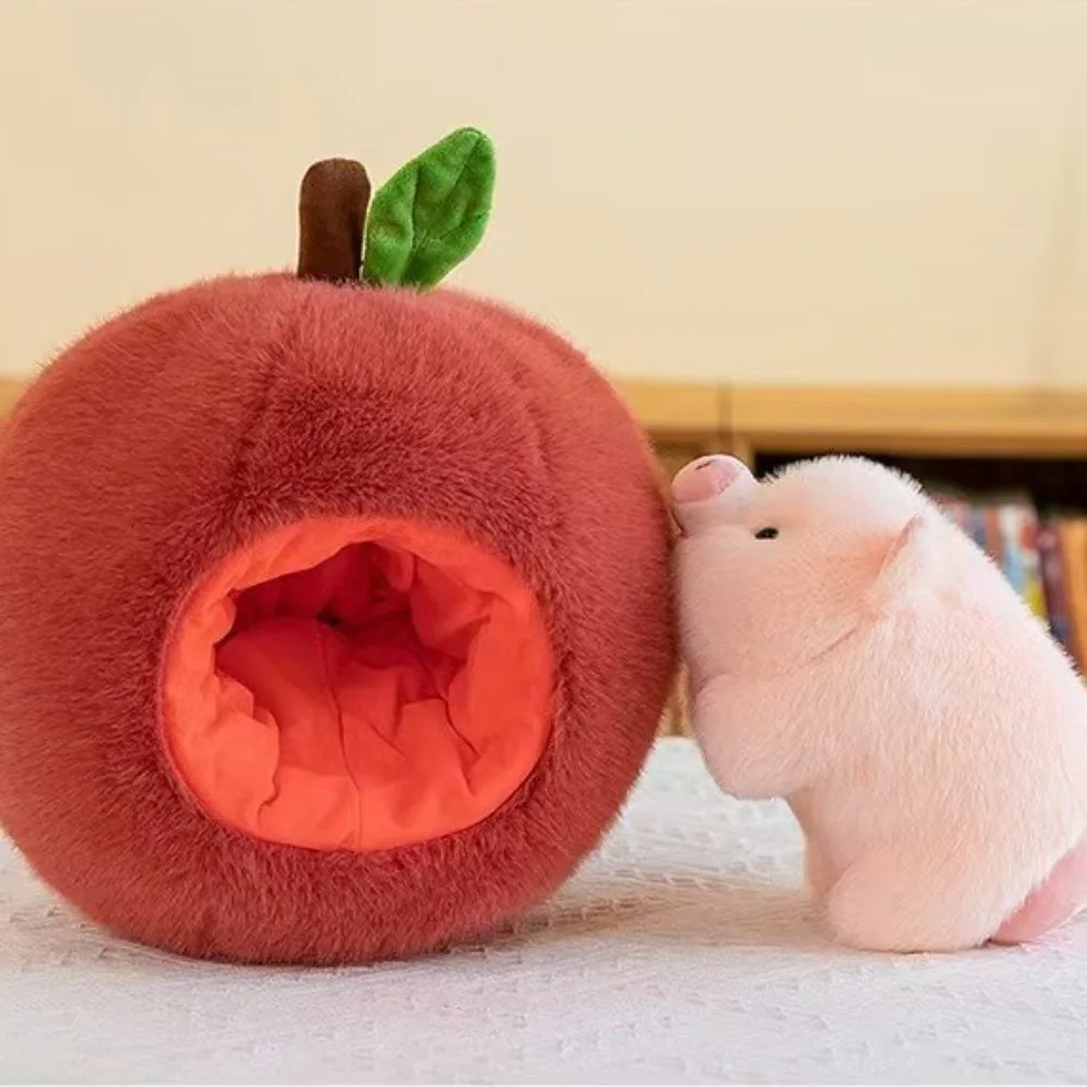 Simpatico volare che mangia maialino di mele peluche maiale di mele 26/36 cm peluche per ragazze
