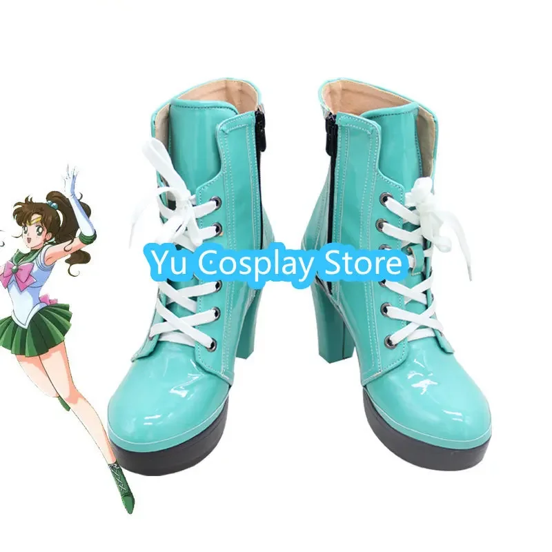 

Yu-Cosplay Kino Makoto Cosplay Shoes Jupiter Cosplay Prop PU Leather Shoes Halloween Boots Custom Made