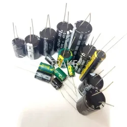 Capacitor eletrolítico, 450V, 400V, 250V, 200V, 160V, 2,2, 3,3, 4,7, 6,8, 8,2, 10, 22, 33, 47, 68, 82, 100, 120, 150, 180, 220, 330, 470 UF