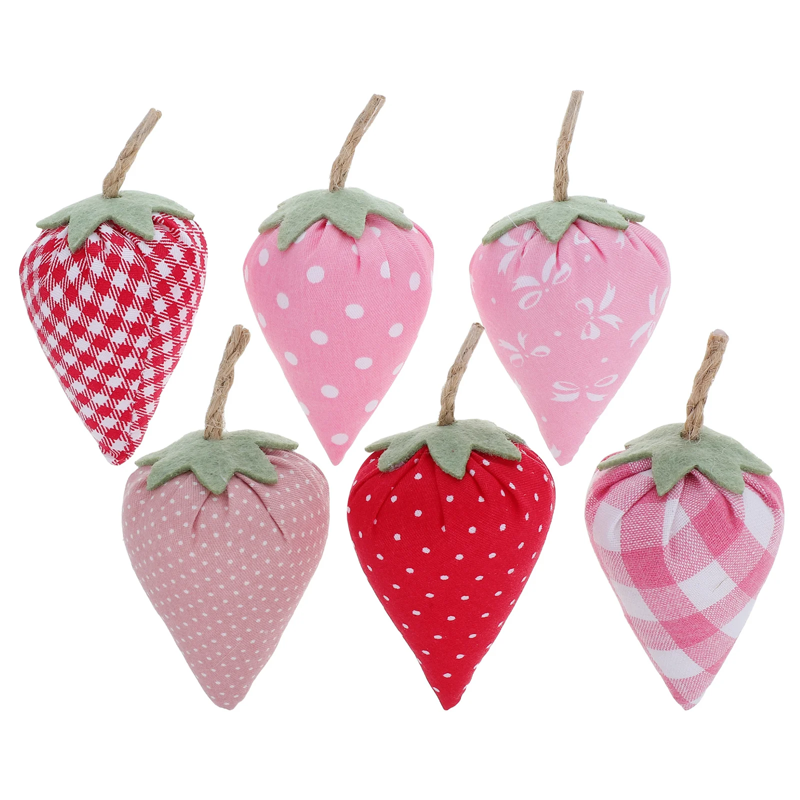 

6pcs Artificial Strawberry Decoration Lifelike Faux Fabric Strawberries For Home Party Table Centerpiece Fake Fruit Decor