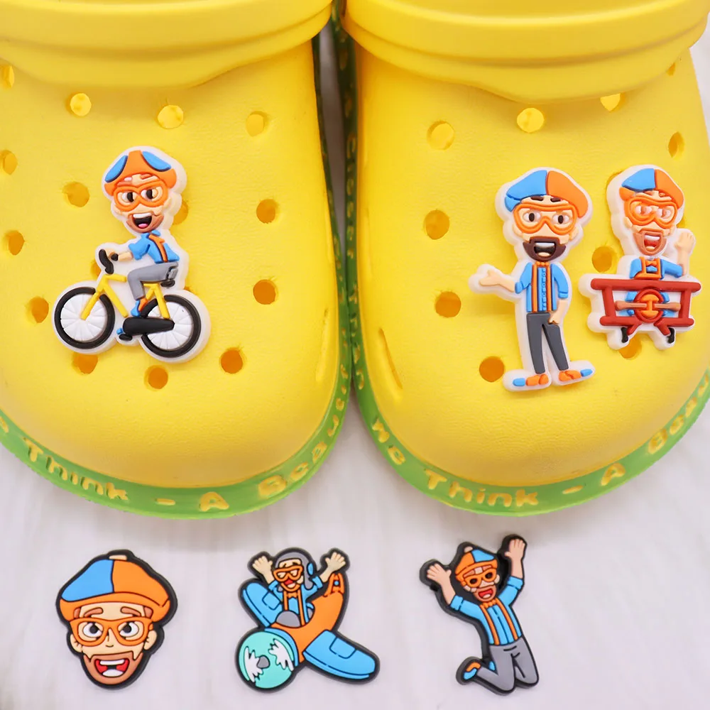 Enkele Verkoop 1 Stuks Pvc Schoen Bedels Vliegtuig Fiets Man Gesp Klomp Tuinschoenen Knoop Decoratie Gat Pantoffel Accessoires