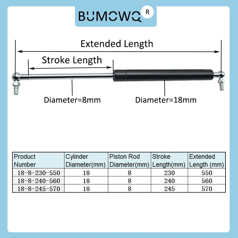 1PC 550mm-570mm 45kg/450N Car Gas Strut Bars Furniture Strut Bar Universal  Gas Shock Absorber Hydraulic Lift Kitchen Cabinet