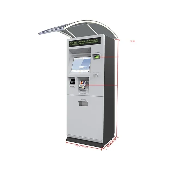 24時間駐車場支払いチケットカードディスペンサー付き無人駐車場キオスク