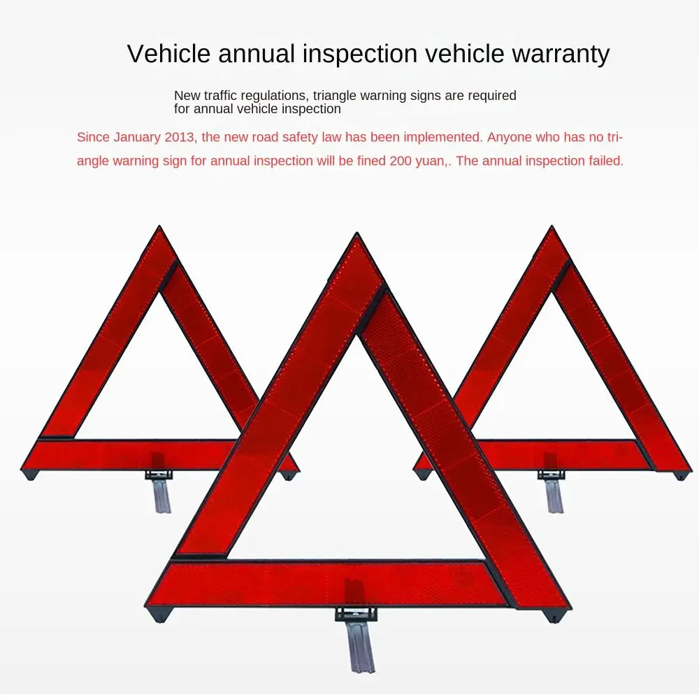 Foldable Warning Triangles Road Safety Security Accessory Triangle Reflective Board ABS Reflective Red Hazard Alert Car Motors