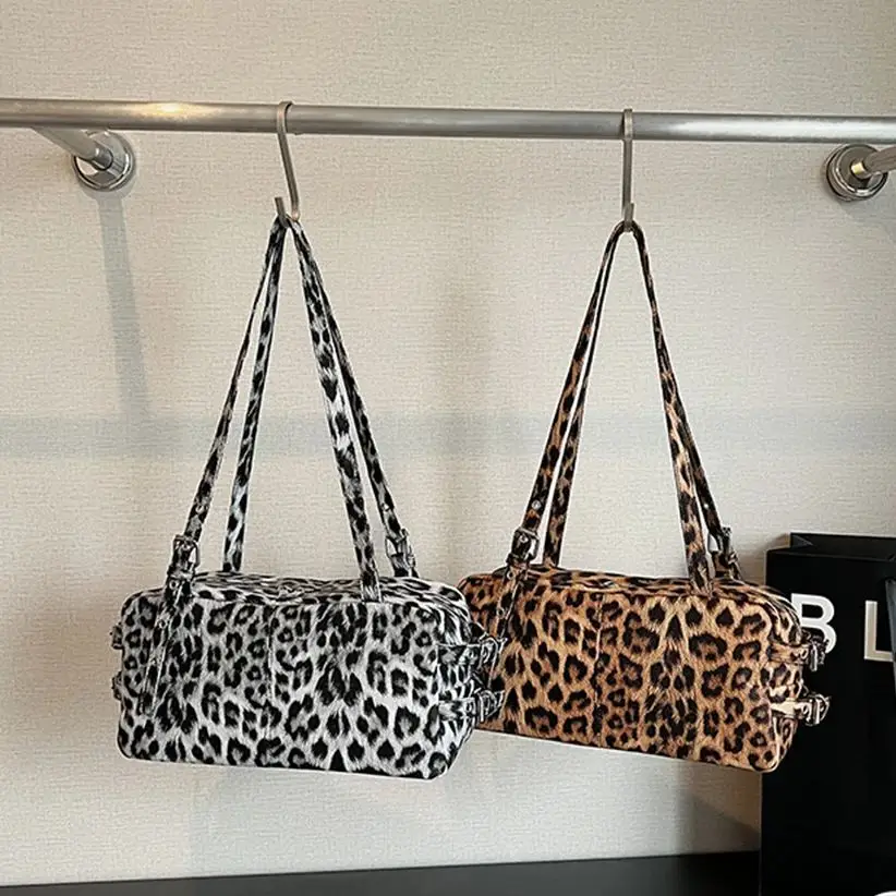 

Винтажная женская сумка на плечо из искусственной кожи, осень 2022, новая мода с леопардовым принтом, большая вместительная женская сумка, сумки для подмышек