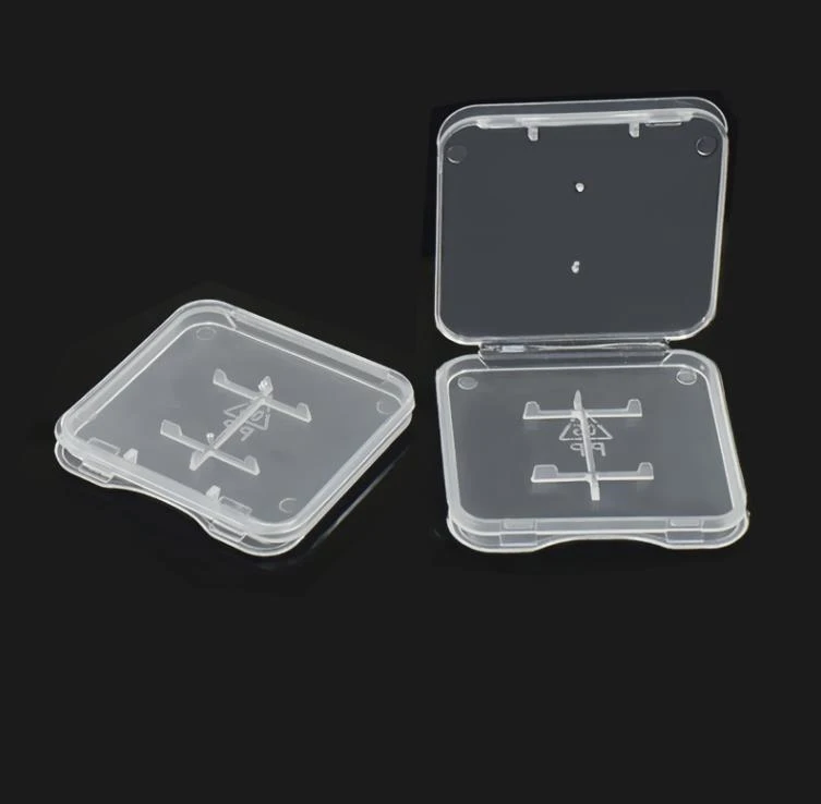 2 in 1 Standard Memory pack box Card Case Holder Micro SD TF Card Storage Transparent Plastic Boxes SN4576