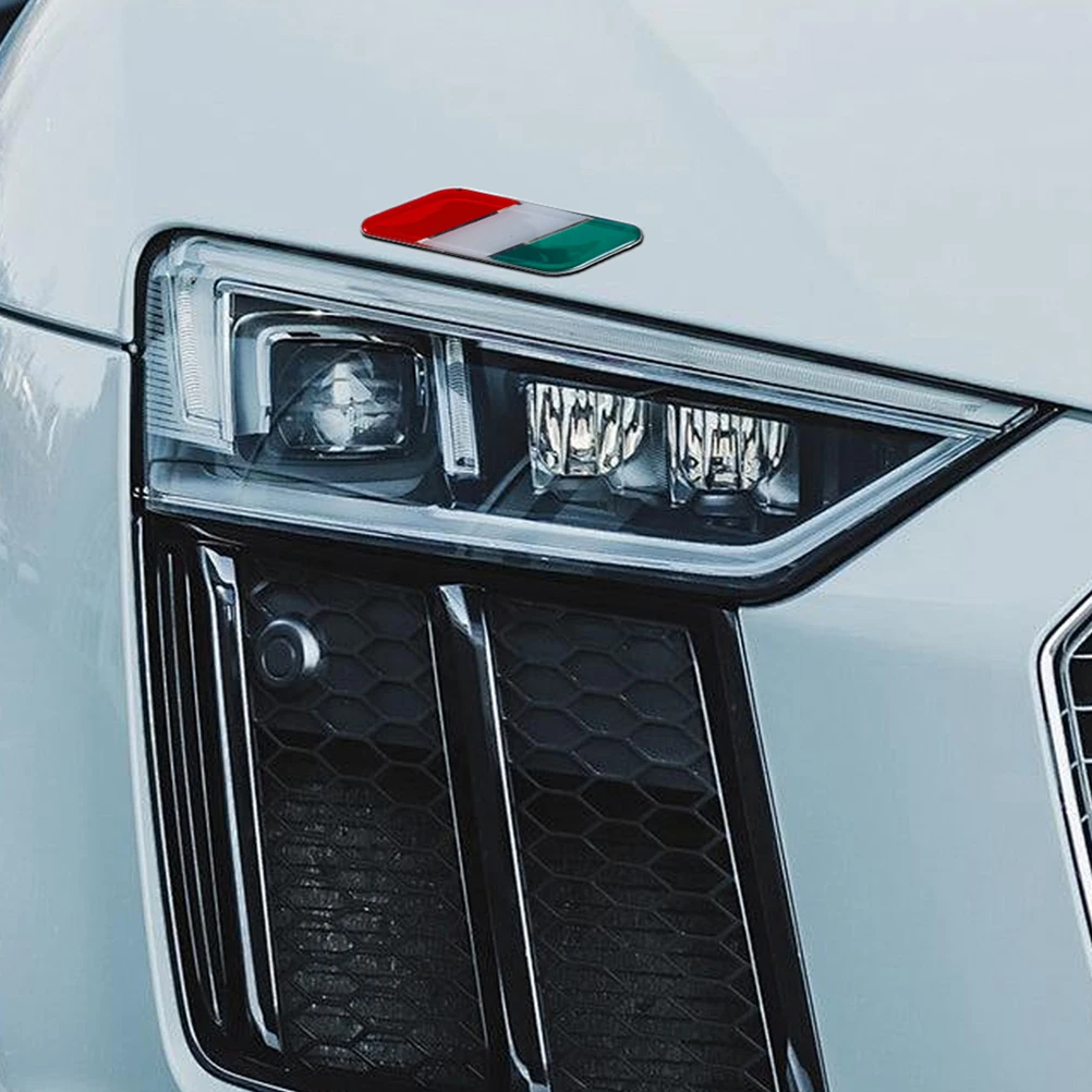 

Aluminum Alloy Italian Flag Car Stickers Vehicle Exterior Decoration Durable Waterproof Body Decals Auto Accessories