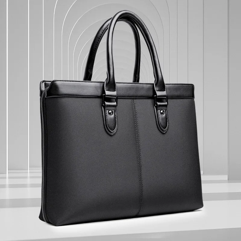 Men's Business Briefcase Laptop Bag for Laptop Up to 15 Inch Waterproof Oxford Cloth Messenger Bag Large Capacity Office