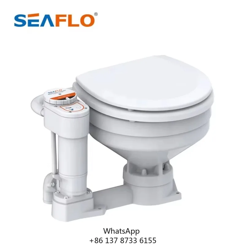SEAFLO 12v 24v Electric Smart Toilet Conversion Marine Toilet With Electric Flush Pump And Ceramic Bowl