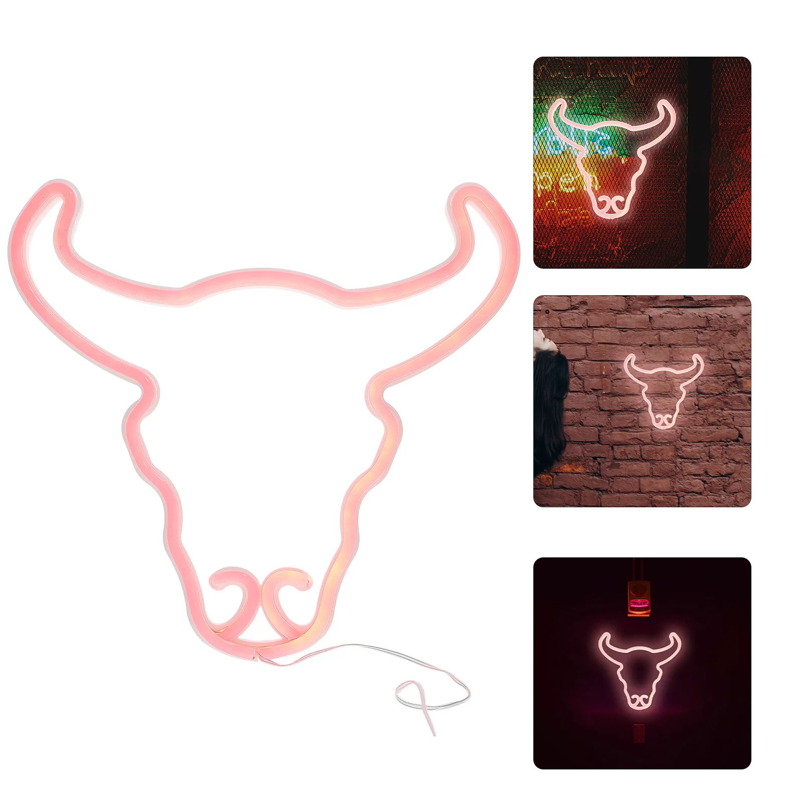 

Welcome Neon Light Powered Led Wall Decoration Lamp Sign Bull Skull Lights