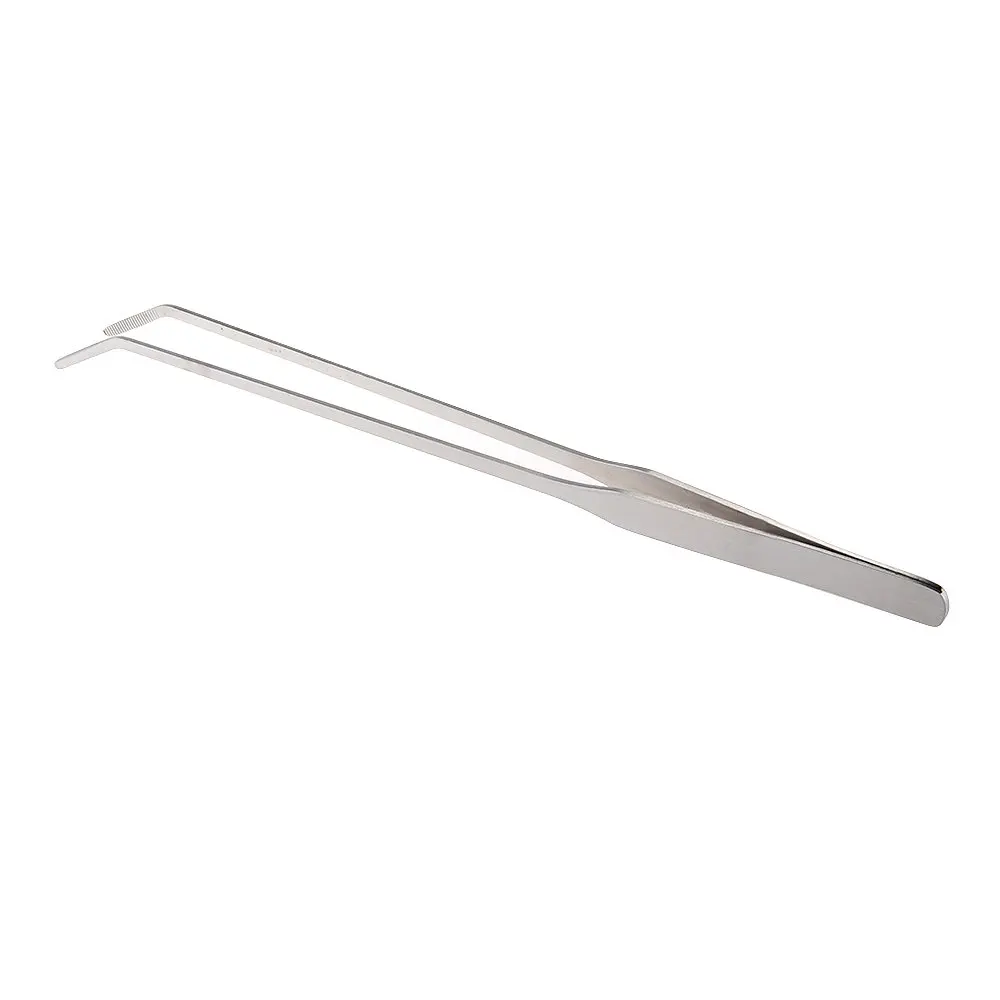 【~ New A20Z】Aquarium Fish Tank Live Plants Curved Tweezers Cutting Stainless Steel 28cm