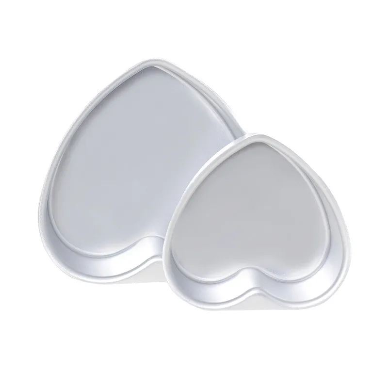6/8/10 Inch Heart-shaped Anode Solid Bottom Cake Mold Non-stick Aluminum Alloy Cake Mold Baking Tools Heart-shaped Cake Mold