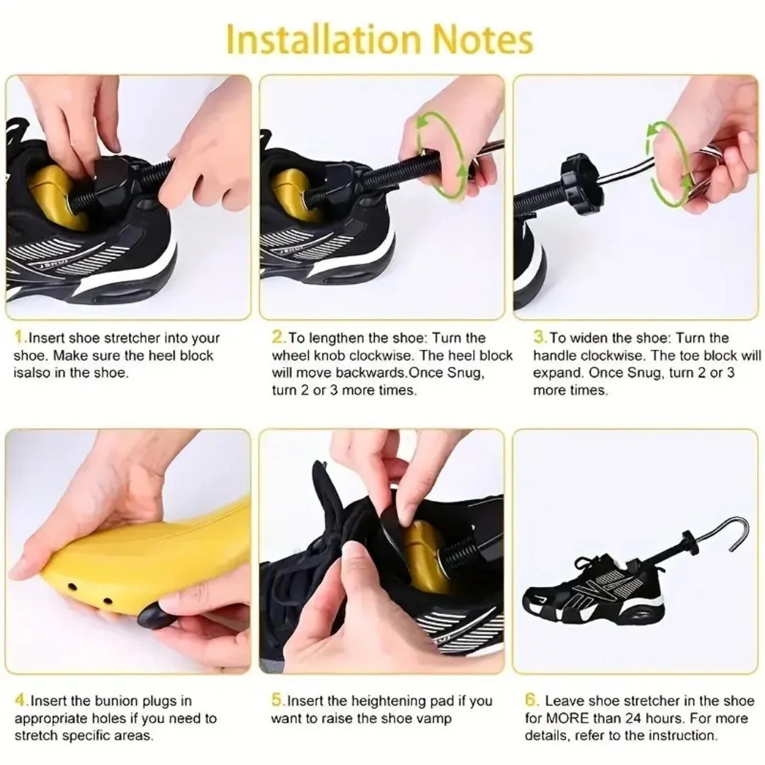 Repacego 1/2 قطعة أشجار الأحذية قابل للتعديل نقالة الأحذية البلاستيك المتوسع الرجال النساء للجنسين طول عرض الأحذية موسع حارس الكعوب