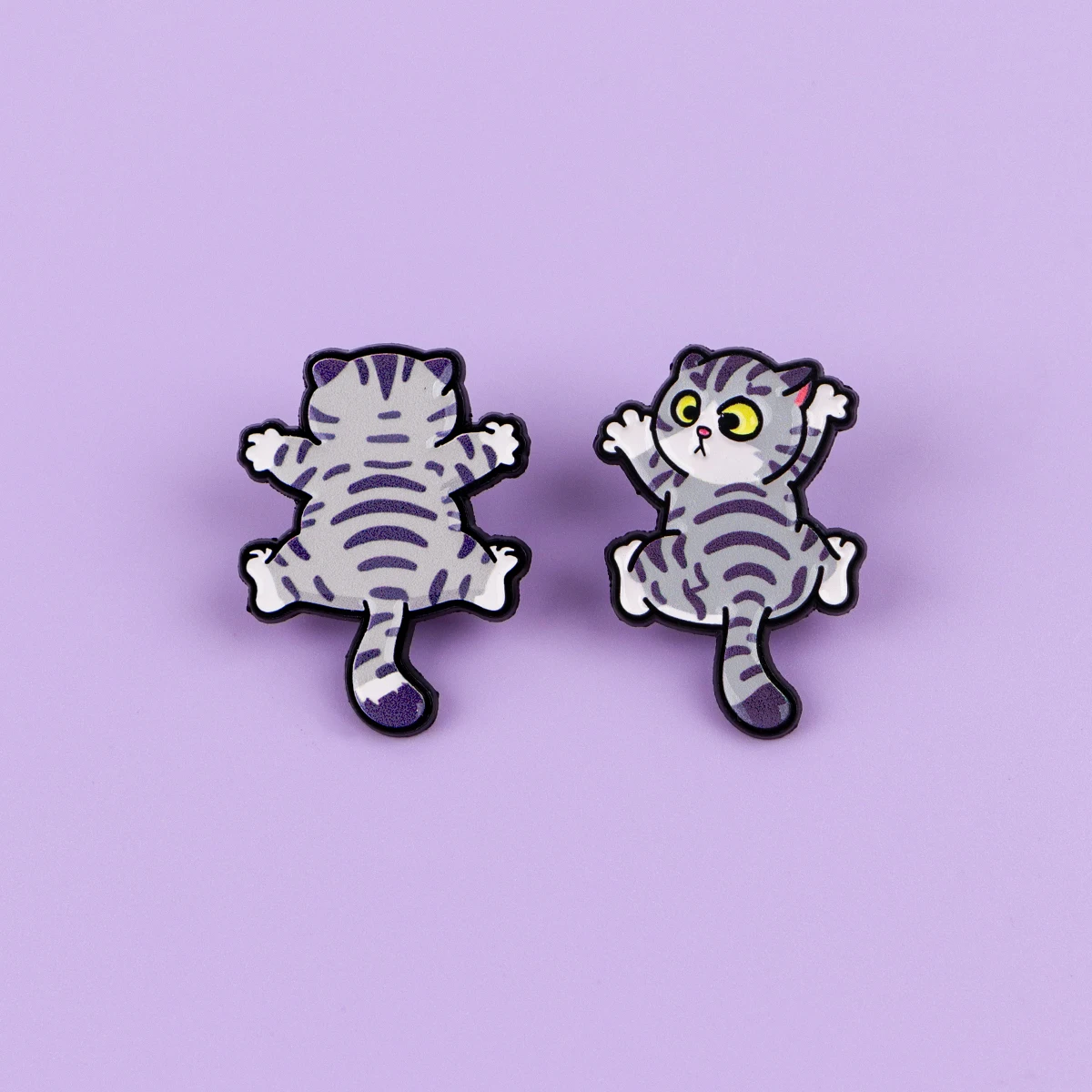 2 stücke Nette Katze Emaille Pin Cartoon Brosche Für Mantel frauen Broschen Tier Revers Abzeichen Schmuck Geschenk für Freunde