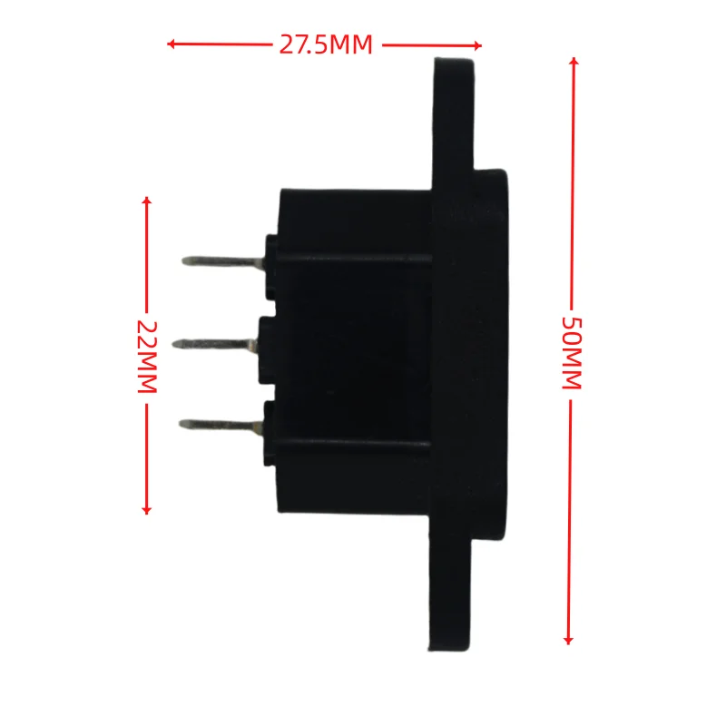 1pcs Black 3 Pin IEC320 Rongfeng C14 Power Socket Connector AC 250V 15A  Connector CE certification