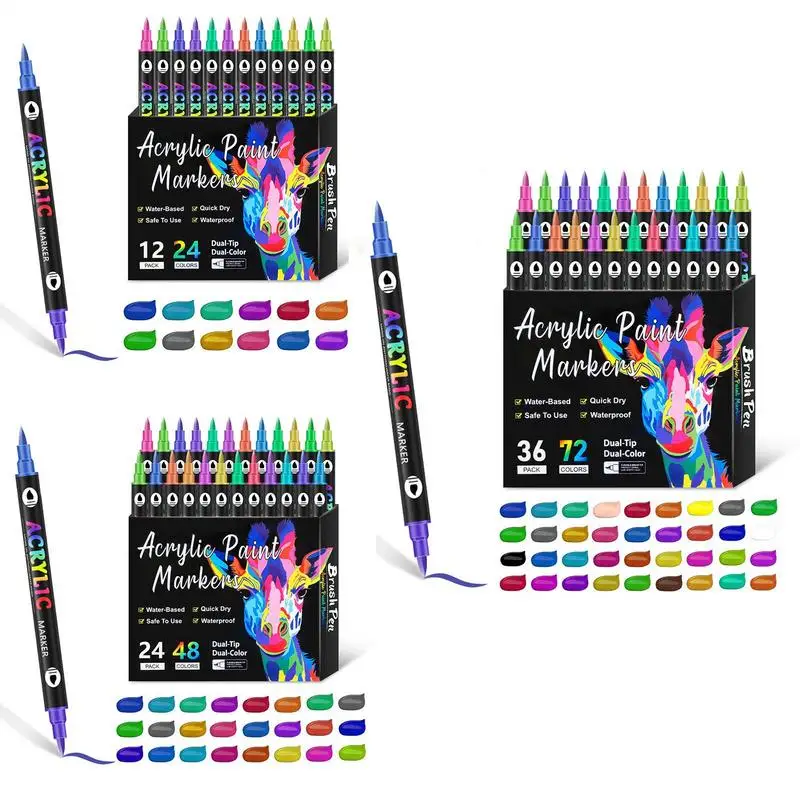 Double Sided Markers Sketching Pens Adult Art Markers Pens Kids Acrylic Coloring Sketching Drawing Markers For Artists School