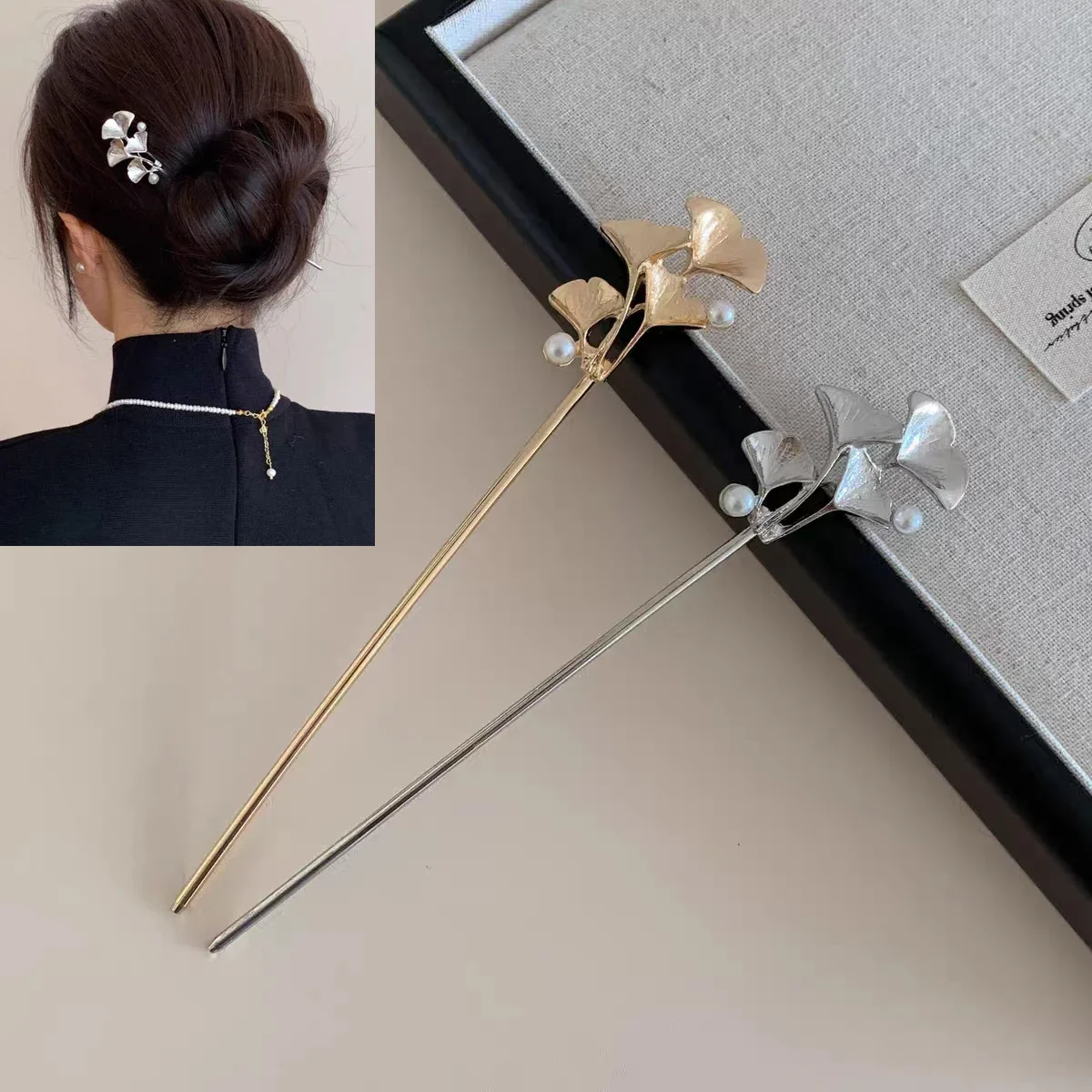 

Chinese Style Metal Hair Clip For Women Hair Stick Pins Leaf Flower Handmade Hairpins Charm Jewelry Accessories Hair Ornaments