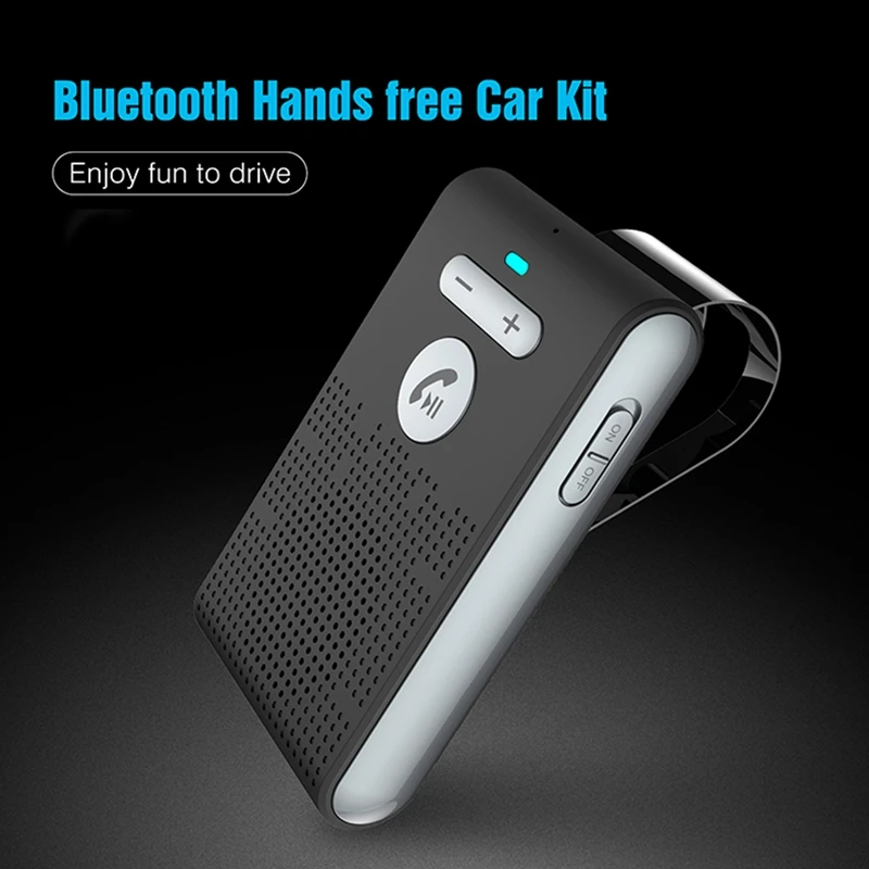 HIFI Bluetooth Speaker Handsfree Car Sun Visor Clip Wireless Audio Receiver Speakerphone Loud Music Player Microphone