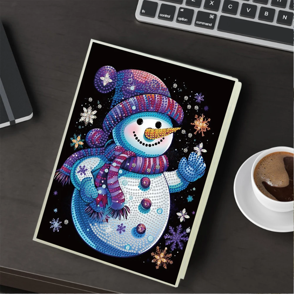 Snowman Special Shaped 5D DIY Diamond Art Painting Notebook Kit for Beginners