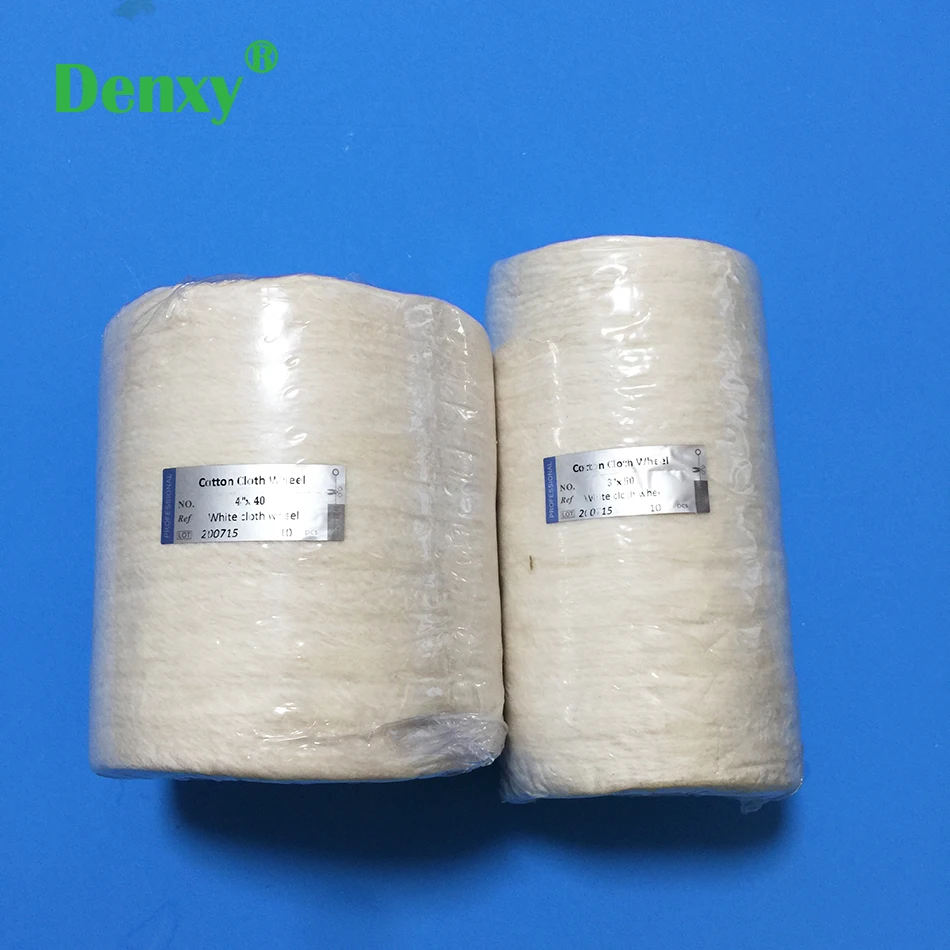 10szt Dental White Cloth Round Flannel Wheel Dental Lab Denture Cloth Wheel Polishing Wheel White Cotton Cloth Polisher Wheel