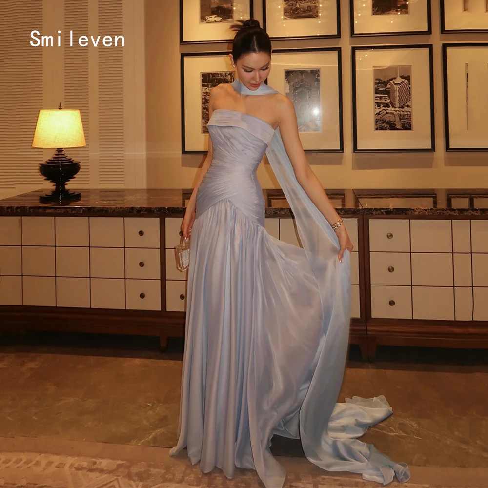 

Smileven Luxury Mermaid Prom Dress Elegant Strapless Evening Gowns Fresh Pleat Formal Occasion Dress Customized 2026