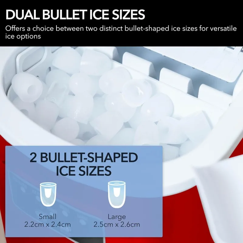 Whynter IMC-270MR 소형 휴대용 27lb 용량-레드 아이스 메이커, 단일 사이즈