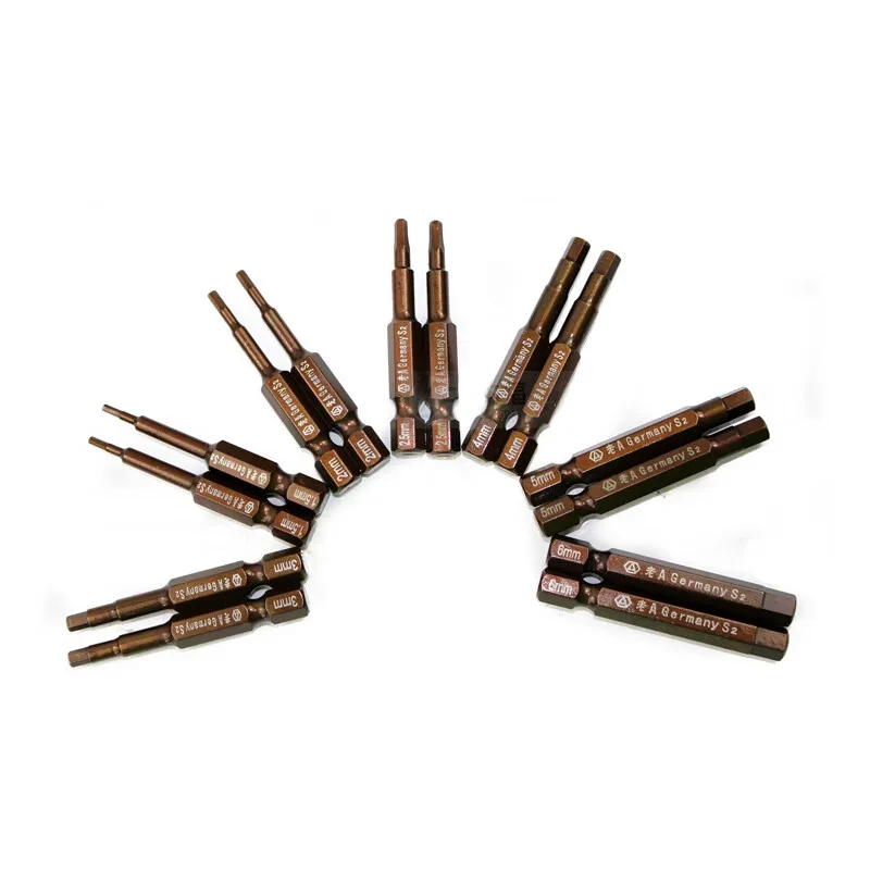 LAOA تطول المغناطيسي سداسية المقبس بت S2 مفك كهربائي الرياح بت 3 4 5 6 مللي متر الحفر الكهربائية سداسية بت