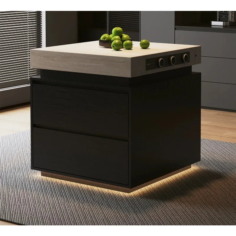 Shimadai Workshop Italian Light Luxury Island Cabinet Separate Open Restaurant Movable Slate Bar Table Integrated Cabinet