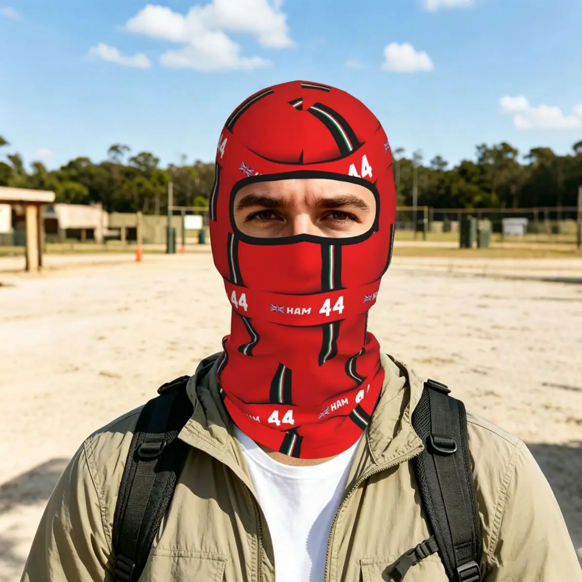 F1 2025 - #44 Hamilton Breathable Thin Balaclava Full Face Mask Sun Protection Neck Gaiter For Motorcycle Fishing Outdoor