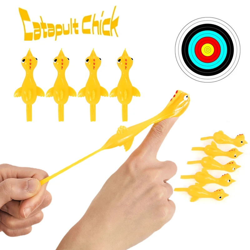 10/20pcs Soft Finger Catapult Chicken Kids Birthday Party Favors Games Pinata Filler Back to School Funny Gifts Prize Pack Toys