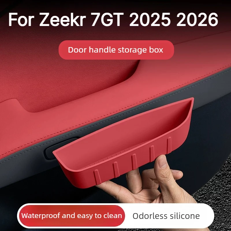 For Zeekr 7GT 2025 2026 Door Handle Storage Box Door Pull Silicone Organizer Container
