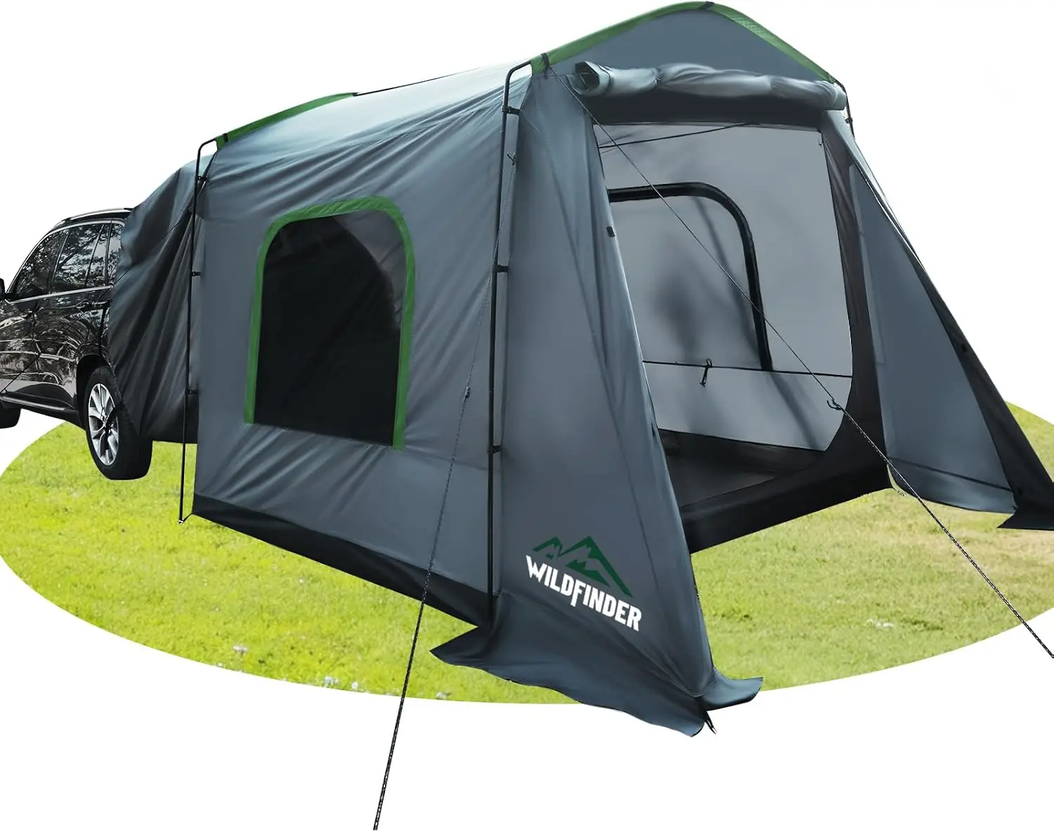 

Car Camping, Waterproof Windproof Fabric, No Specific Color, Large Rectangle Car Tent with Storage Bag for SUV Van Jeep