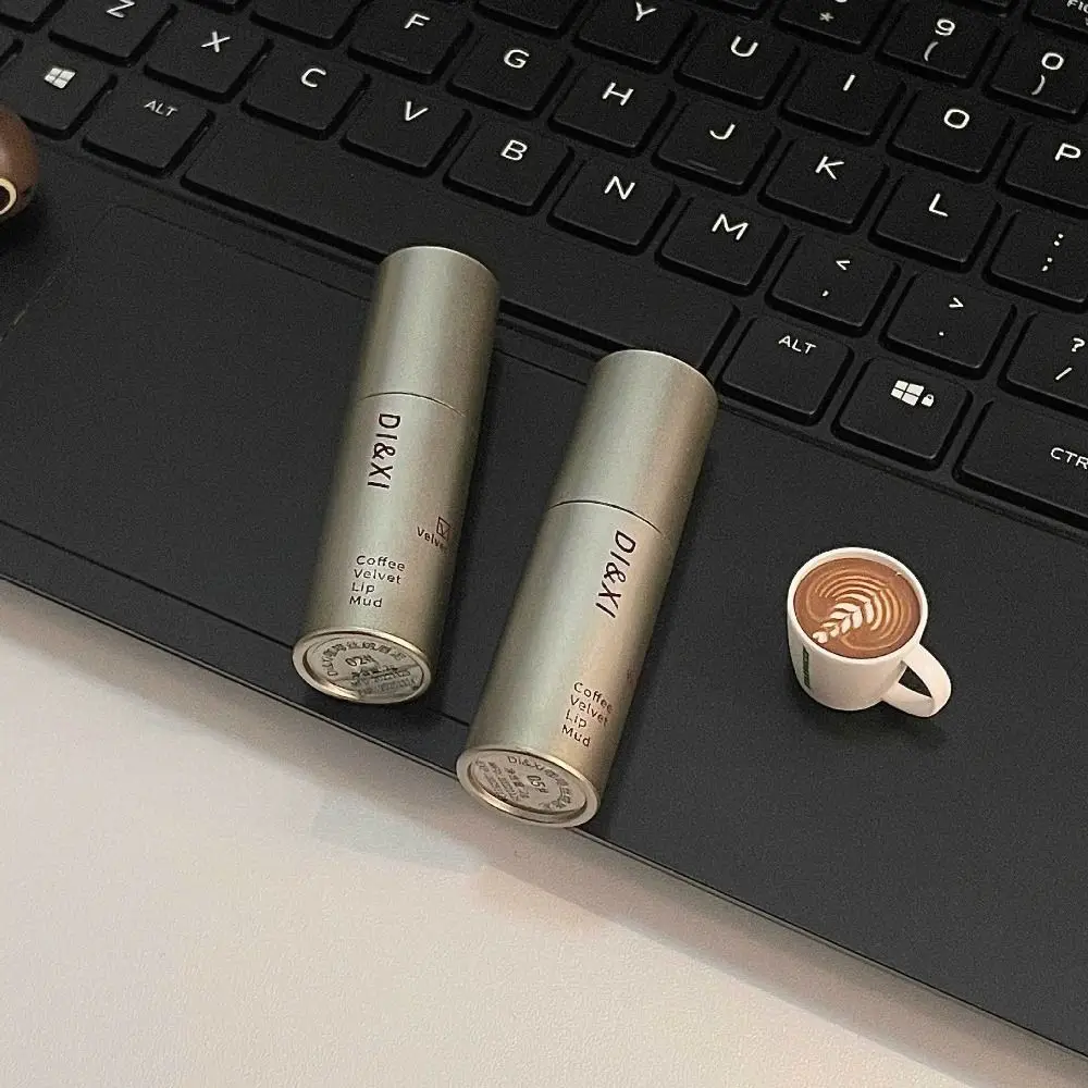 Non-Stick Cups Dark Brown Matte Lip Gloss Nude Brown Lips Portable Brown Lip Mud Lipsticks Tint Mud Lasting