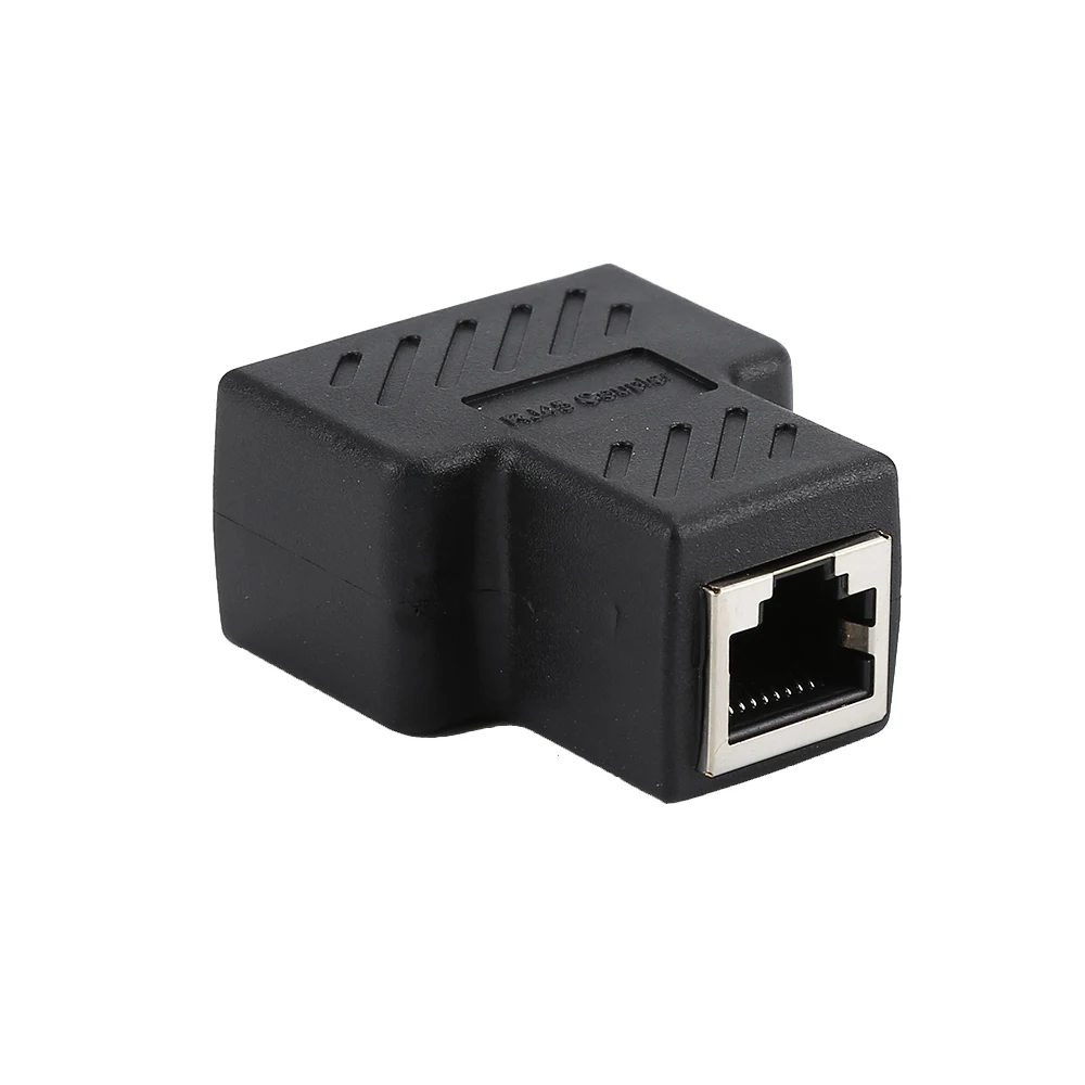 1Pcs 1 To 2 Way LAN RJ45 Extender Splitter Ethernet Adapter For Internet Cable Connection 1 Input 2 Output Adapter High Quality