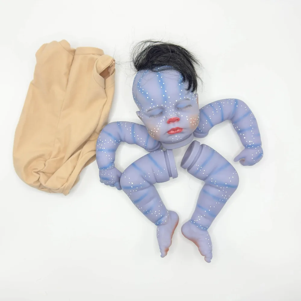 19inch Bebe Reborn Doll Kit Avatar Loulou Already Painted Unfinished Doll Parts DIY Blank Kit Reborn Kit bebé reborn niña