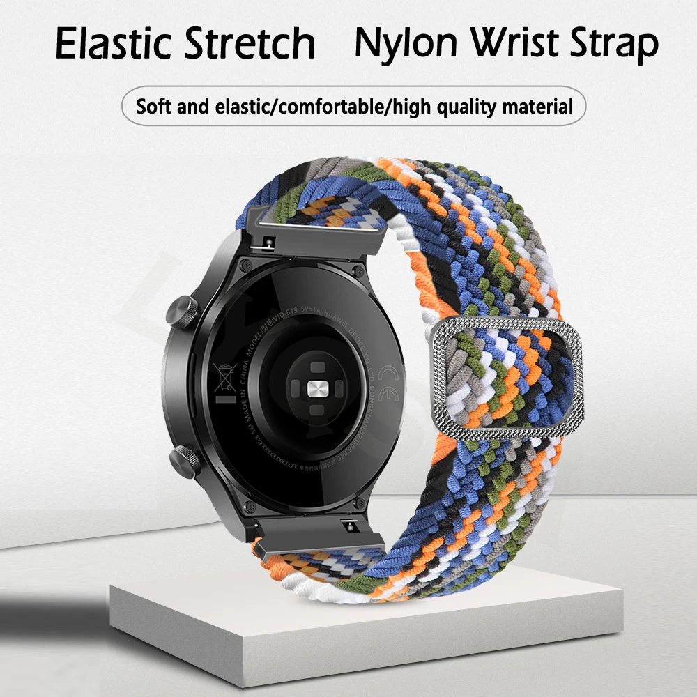 20 22mm Elastic Nylon Smart Watch Band For Huawei Watch GT3 GT 3 42 46mm Wristband Straps GT 2 GT2 Pro Watchband Bracelet Belt