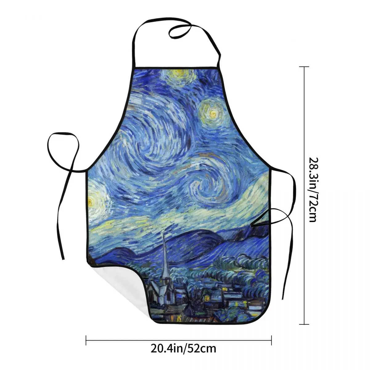 Bib Vincent Van Gogh Starry Night Aprons Men Women Unisex Adult Chef Cooking Kitchen Tablier Cuisine Painting