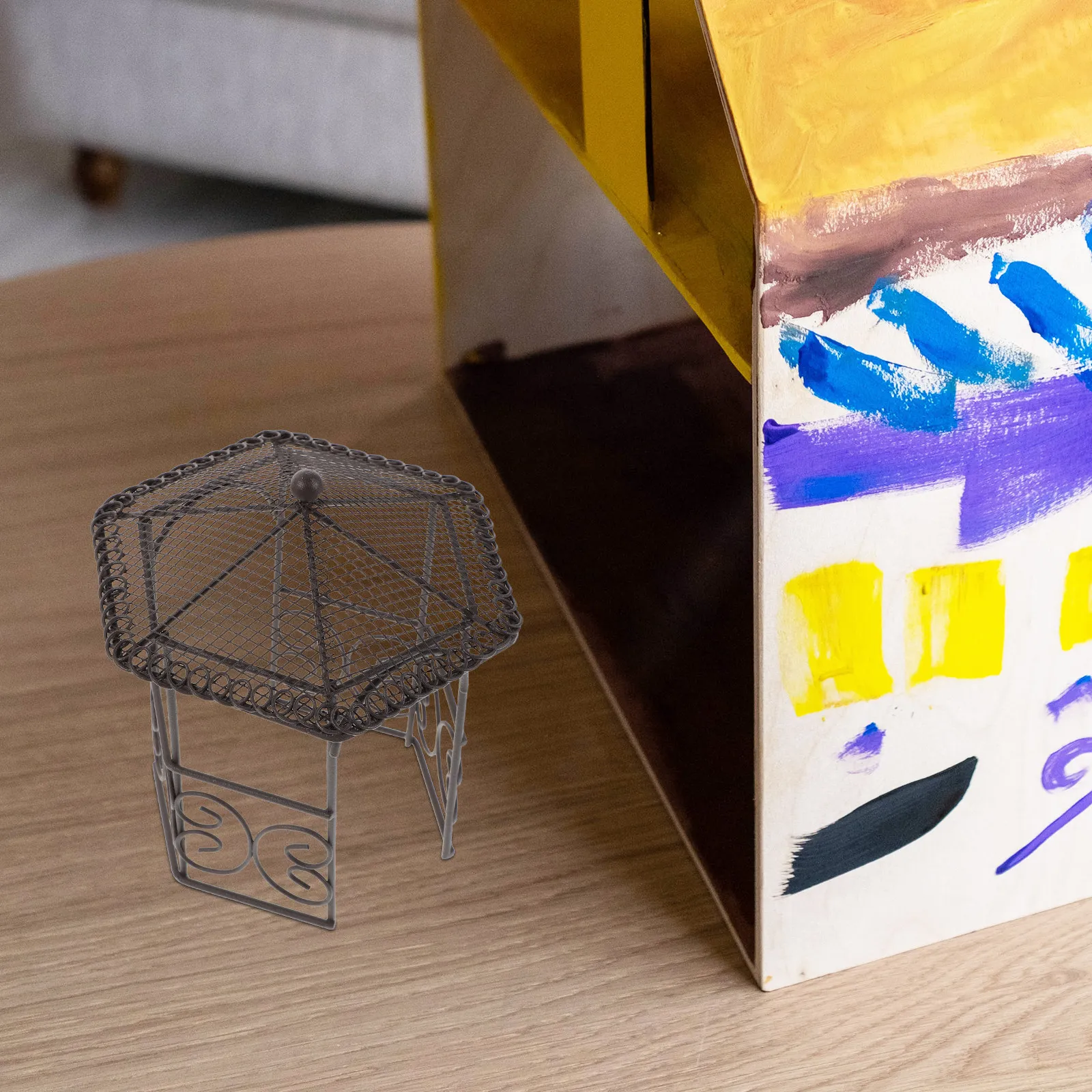 

Набор из 4 миниатюрных железных павильонов: компактный и универсальный дизайн для микроландшафта, сказочного сада, декора интерьера